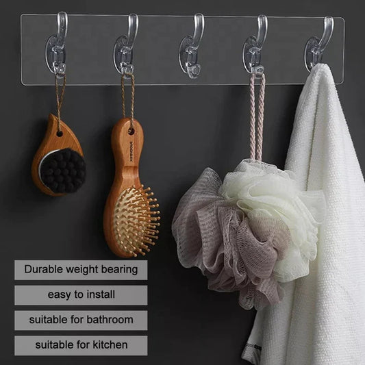 Transparent Wall - Mounted 6 - Hook Rack