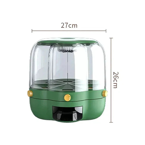 6-grid rotating grain container