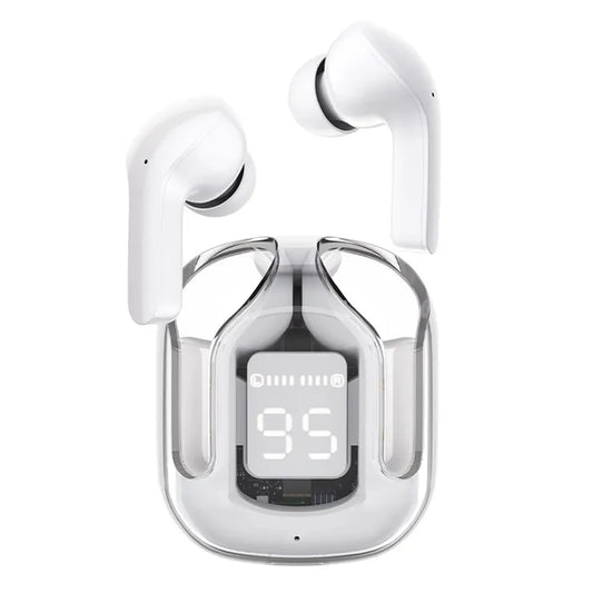 Bluetooth Earbuds with Noise Cancellation - Crystal Transparent Earbuds